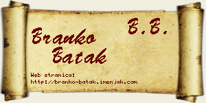 Branko Batak vizit kartica